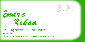 endre miksa business card
